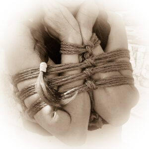Shibari arms in front details